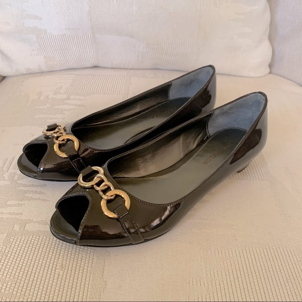Peep Toe Patent Flats